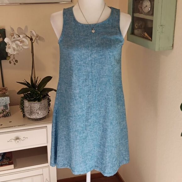 Anne Klein Dresses & Skirts - Anne Klein Light Blue Linen Blend Dress Coastal Cowgirl.